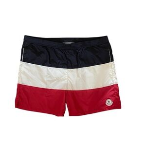 Moncler 14Y boy red, white, blue, striped Swim Shorts